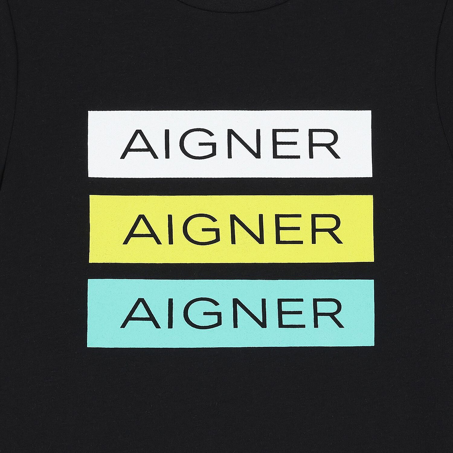 تي شيرت أولاد بالشعار أسود, 2, hi-res