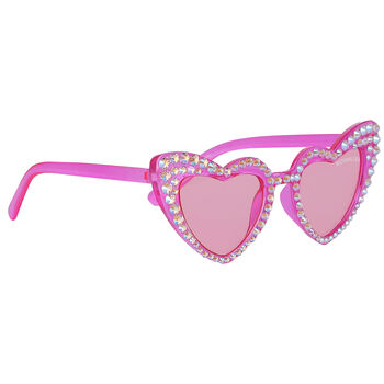 Girls Pink Heart Sunglasses