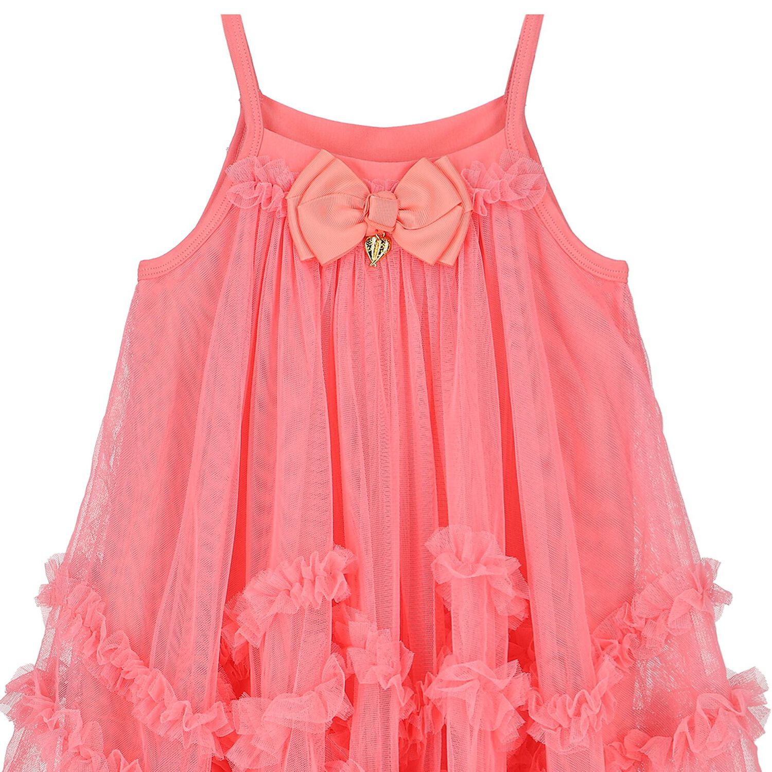 Girls Coral Tulle Dress, 1, hi-res image number null