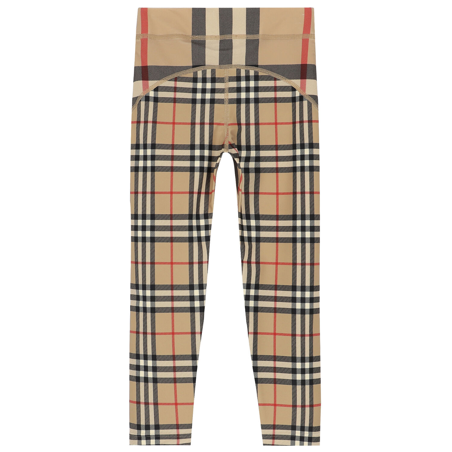 Girls Beige Checkered Leggings, 1, hi-res image number null