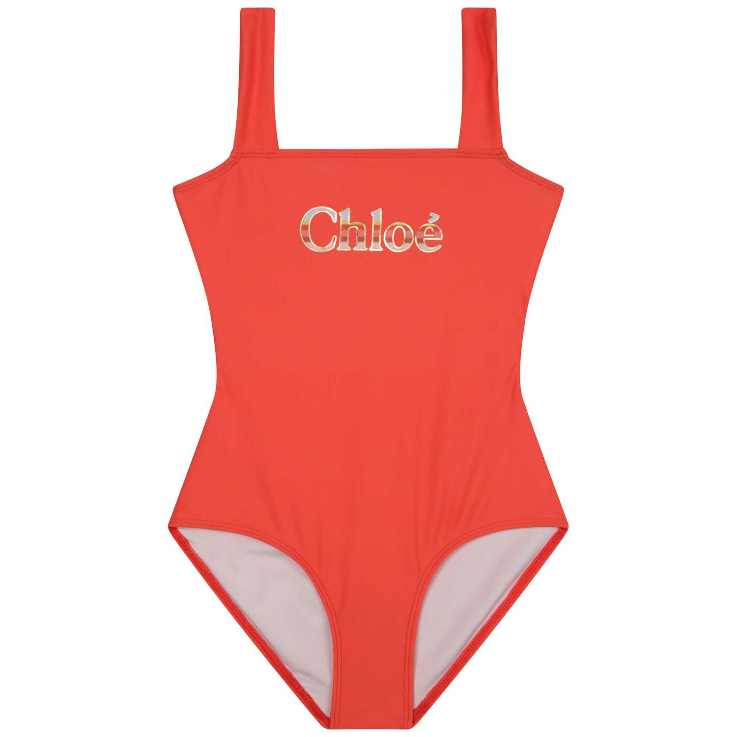 Girls Orange Logo Swimsuit, 1, hi-res image number null