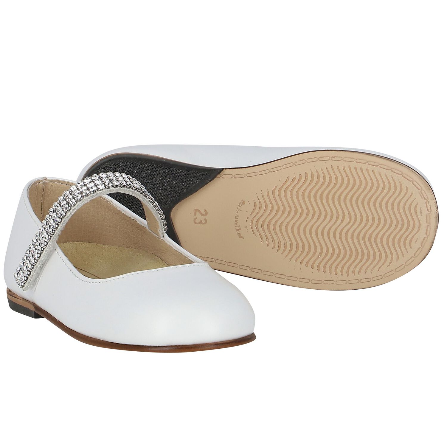 Girls White Swarovski Crystal Shoes, 5, hi-res image number null