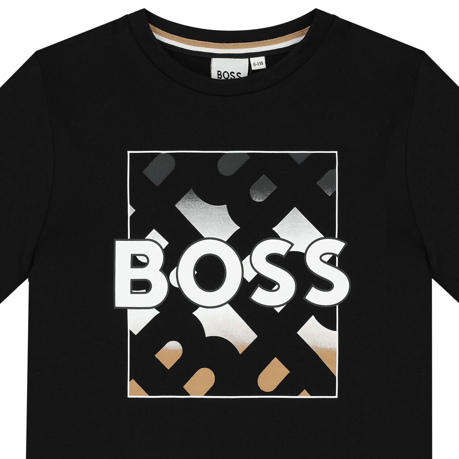 Boys Black Logo T-Shirt, 1, hi-res