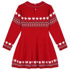 Girls Red Long Sleeve Dress, 1, hi-res
