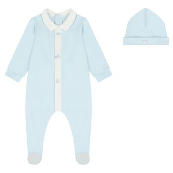 Baby Boys Blue & White Babygrow Set