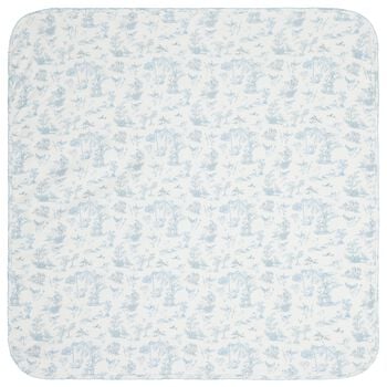 Baby Boys White & Blue Blanket
