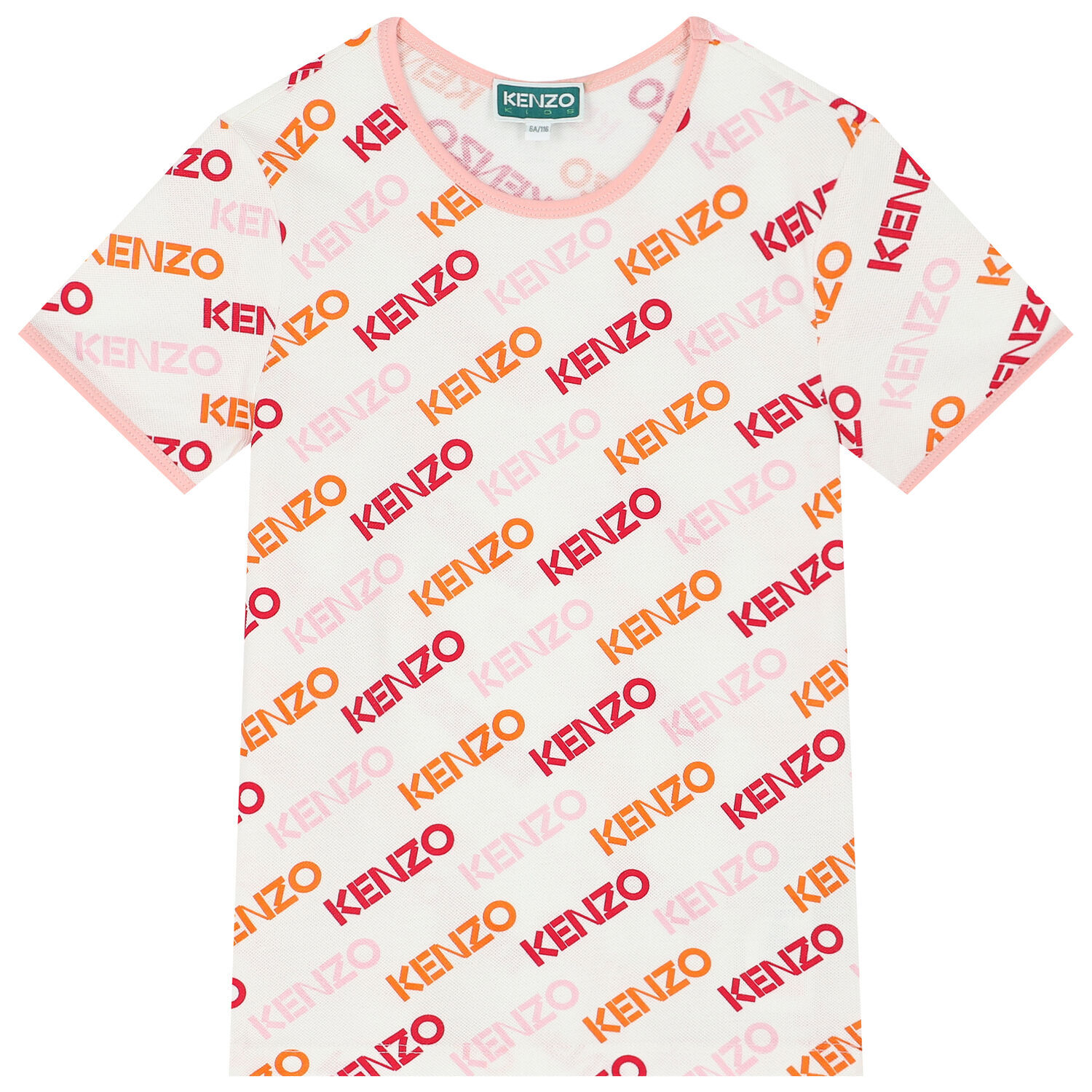 تيشيرت بالشعار باللون الأبيض للبنات, 1, hi-res