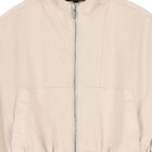 توب بنات هودى بسحاب بالشعار باللون البيج , 2, hi-res