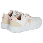 Girls White Logo Trainers, 1, hi-res