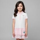 فستان بنات بالشعار مزين بفراشات باللون الابيض والوردي, 1, hi-res