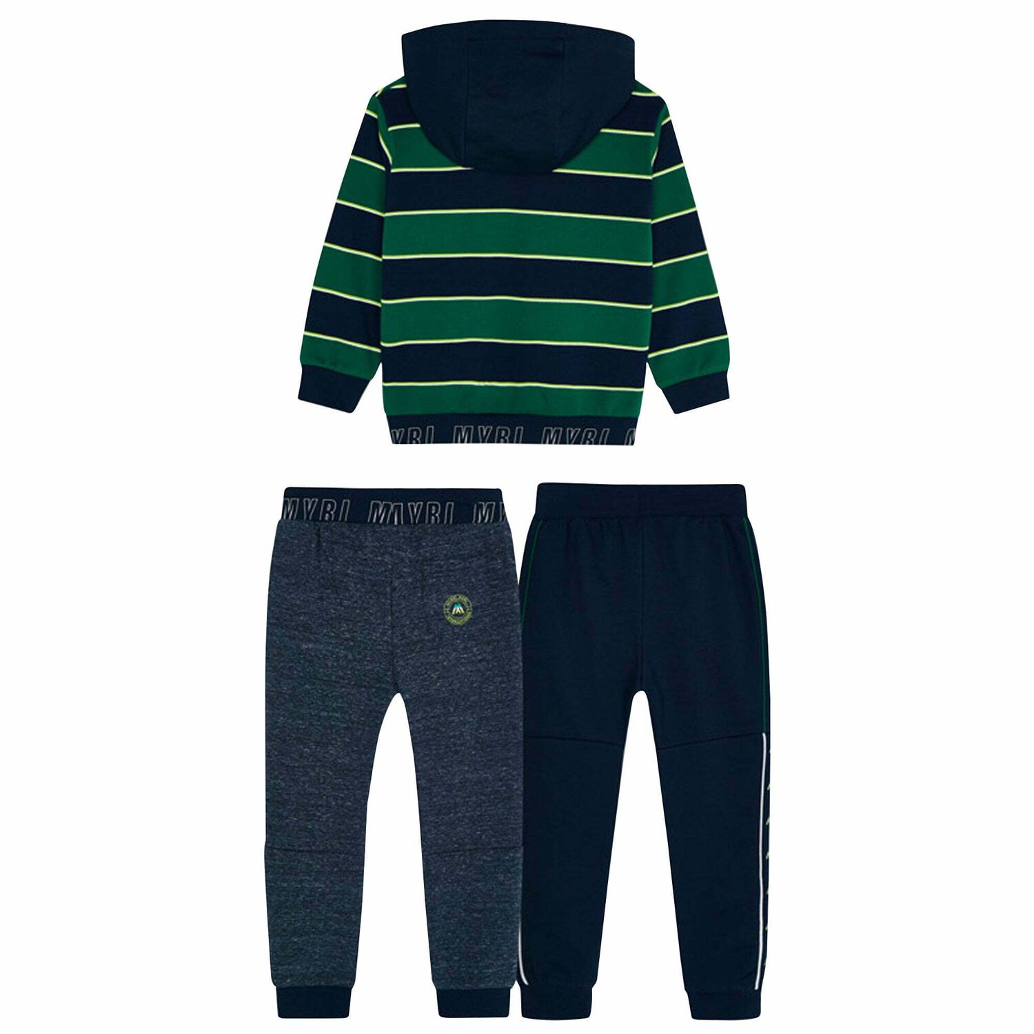 Boys Green & Navy 3 Piece Tracksuit, 1, hi-res image number null