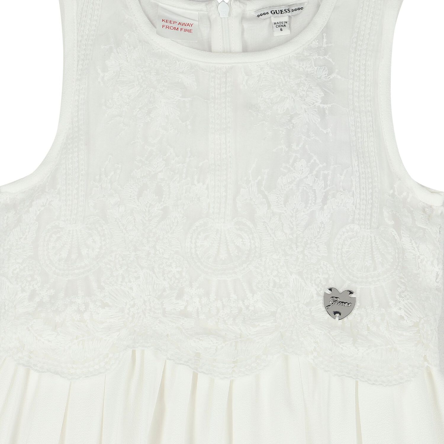 Girls White Chiffon Dress, 1, hi-res image number null