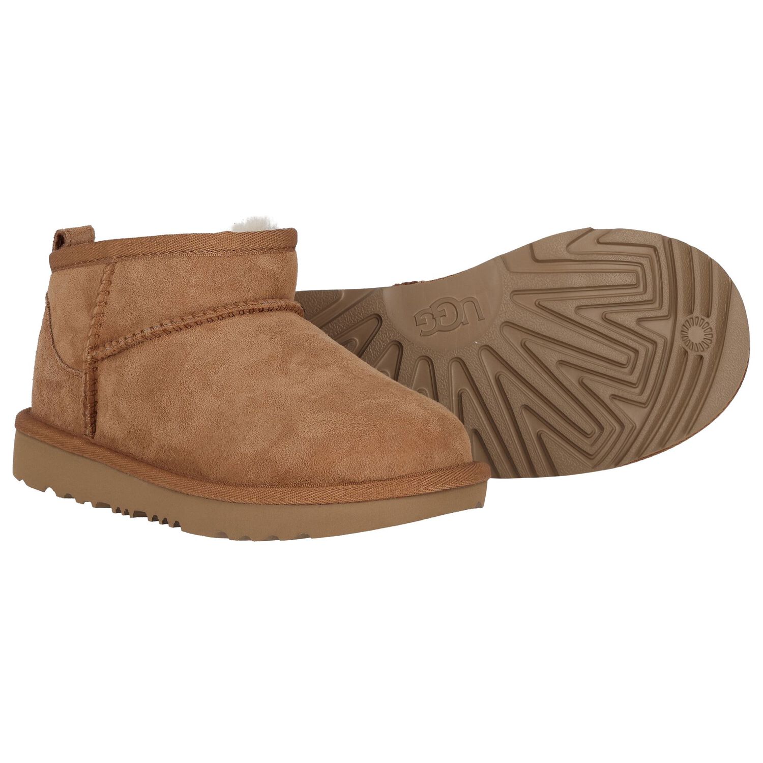 Beige Classic Ultra Mini Suede Boots, 3, hi-res