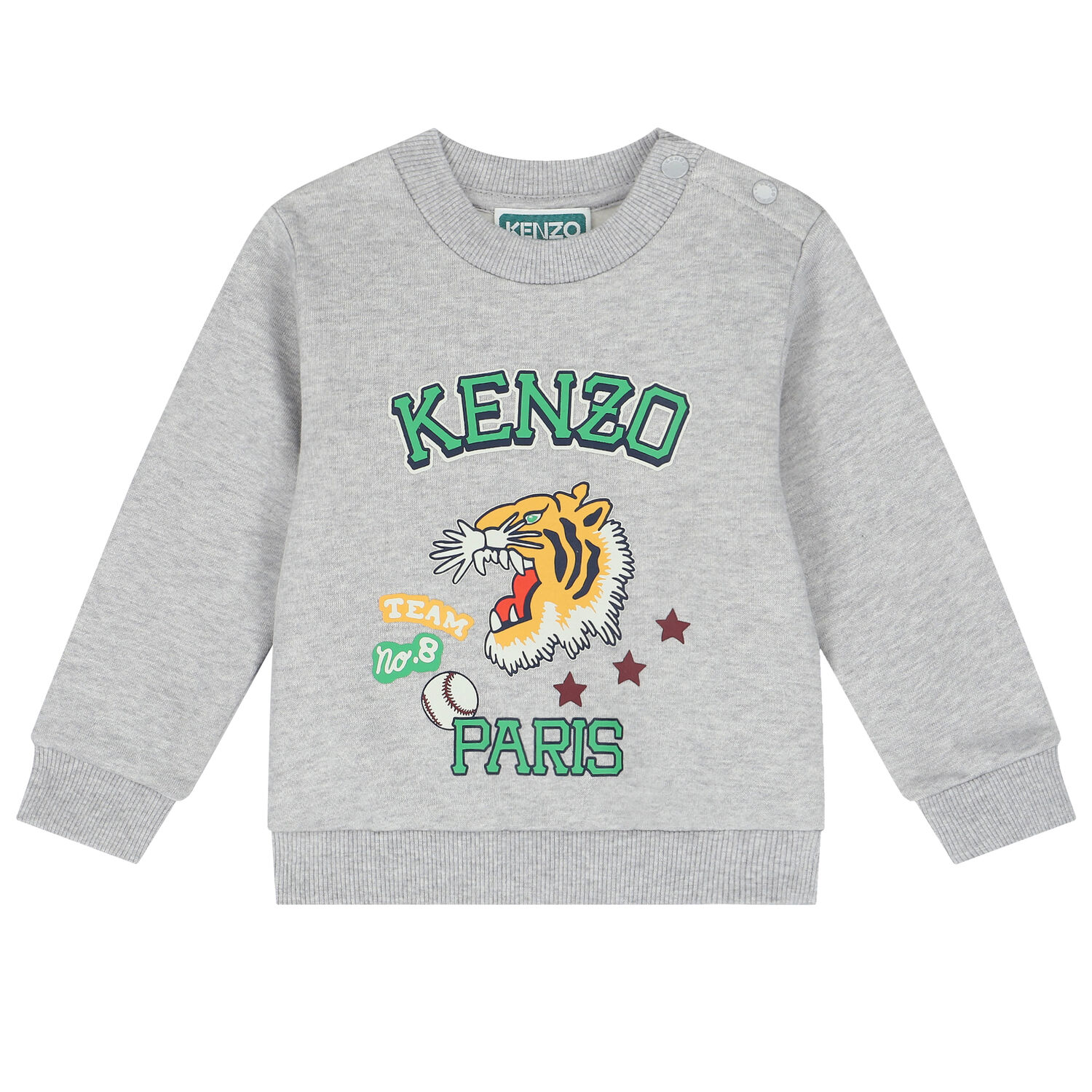 Younger Boys Grey Varsity Tiger & Logo Tracksuit, 1, hi-res image number null