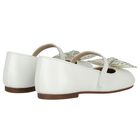 Girls Ivory Ballerina Diamante Shoes, 1, hi-res