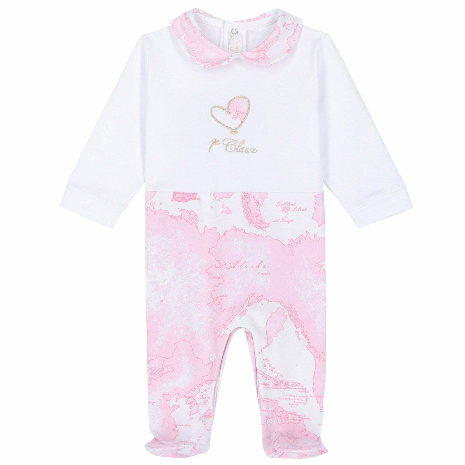 White & Pink Geo Map Babygrow, 1, hi-res image number null