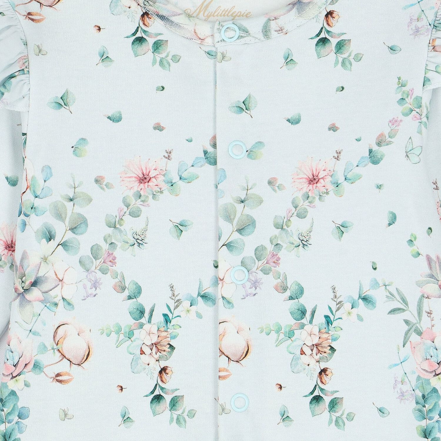 أفرول بنات بطبعة الزهور باللون الأزرق, 1, hi-res image number null