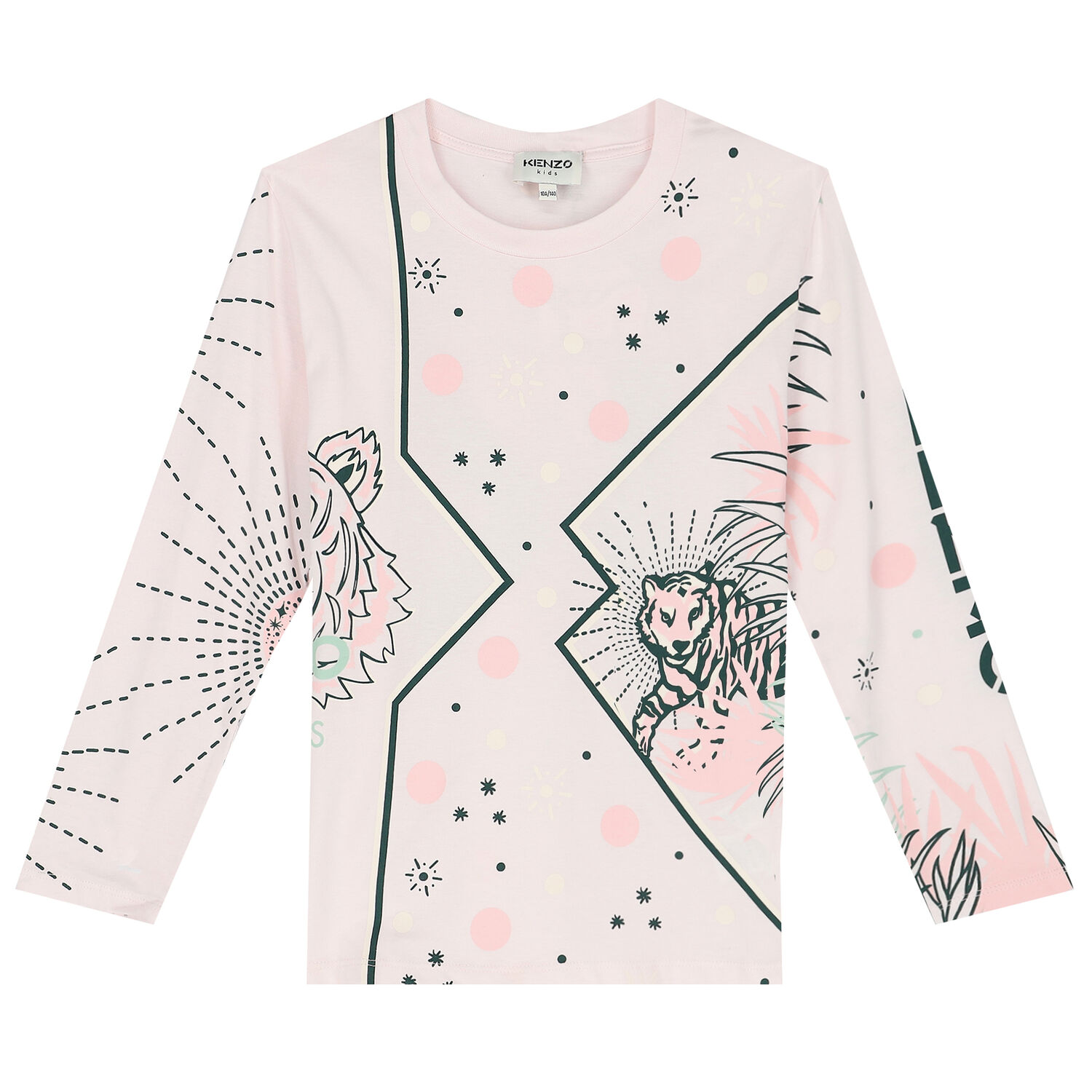 Girls Pale Pink Tiger Logo Top, 1, hi-res image number null