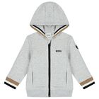 بدلة رياضية أولاد بالشعار باللون الرمادى, 1, hi-res