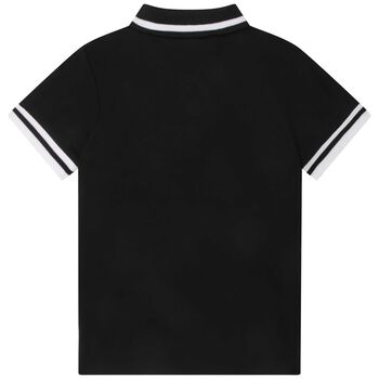 Boys Black Logo Polo Shirt