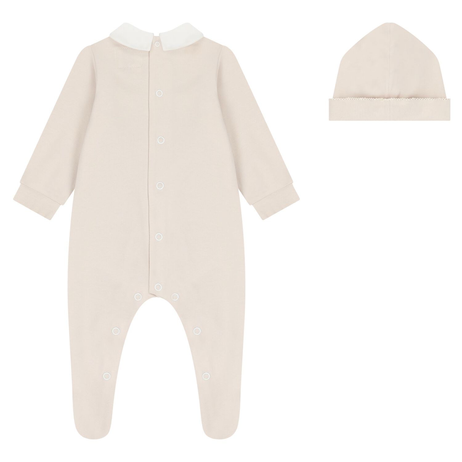 طقم ملابس أطفال باللونين البيج والأبيض, 2, hi-res image number null