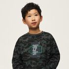 Boys Grey & Green Camouflage Long Sleeve Top, 1, hi-res