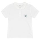 Boys White Logo Polo Shirt, 1, hi-res
