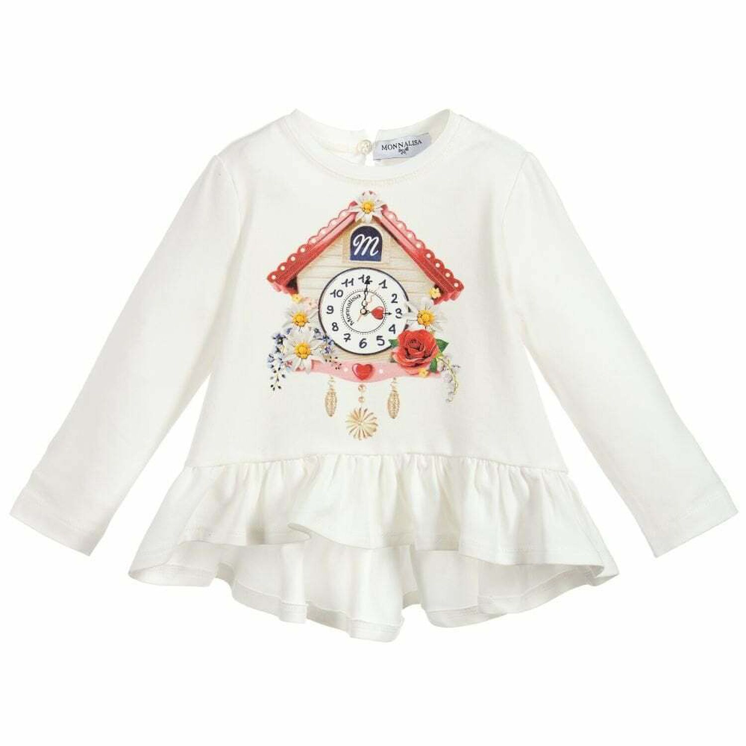 Younger Girls White Clock Top, 1, hi-res image number null