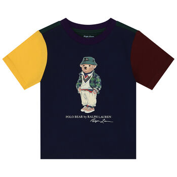 Younger Boys Navy Blue Polo Bear T-Shirt