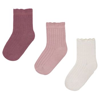 Younger Girls Pink & White Socks (3 Pack)