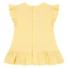 طقم من الشورت للبنات الصغيرات مزين بالزهور باللون  الاصفر والوردي  (2 قطعه), 1, hi-res