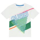 تيشيرت أولاد بالشعار باللون الأبيض, 1, hi-res