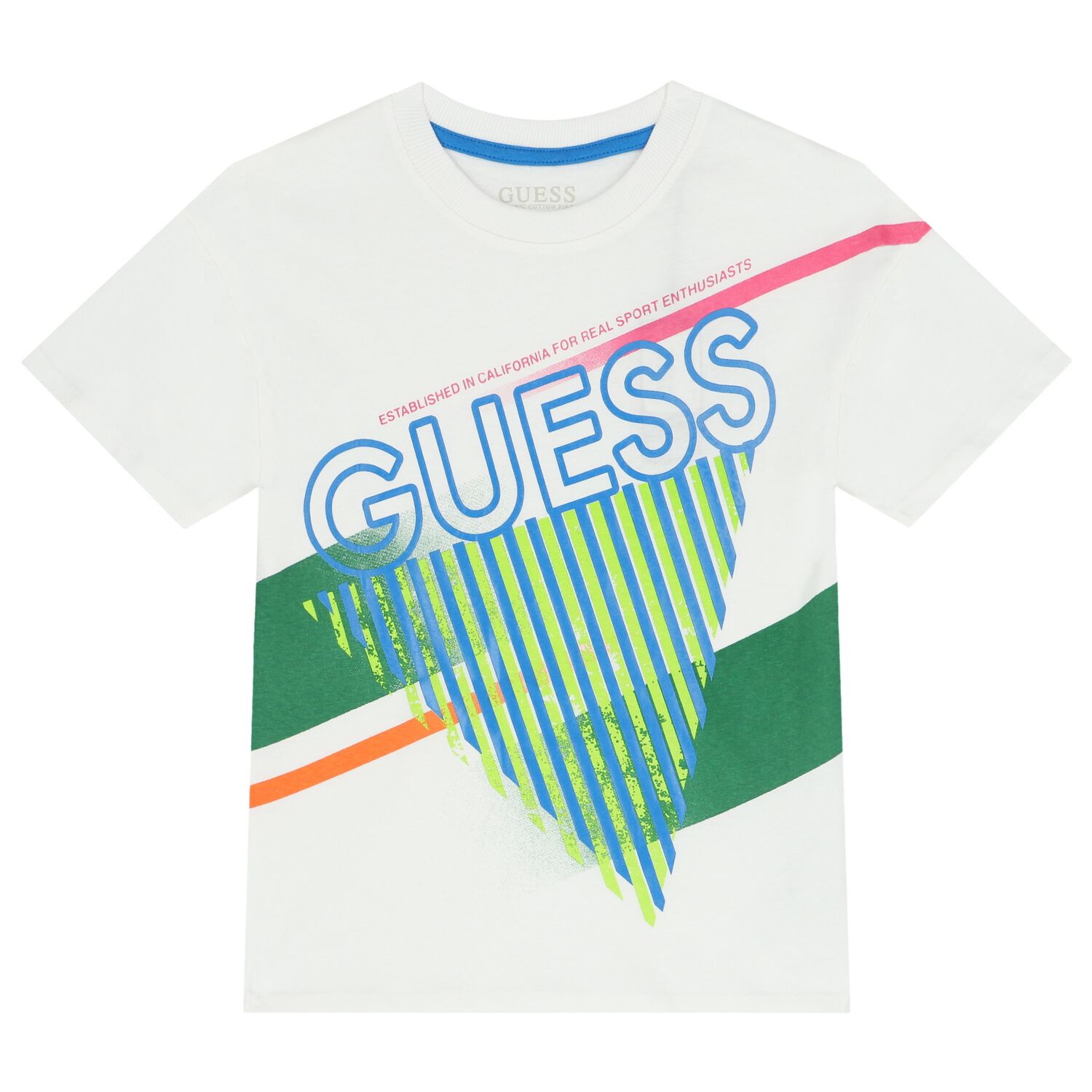 تيشيرت أولاد بالشعار باللون الأبيض, 1, hi-res