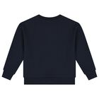 Boys Navy Blue Logo Sweatshirt, 1, hi-res