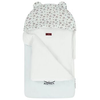 مدس بطبعة تيدى باللون الأبيض و الازرق 