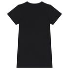 فستان بناتي باللون  أسود بشعار, 1, hi-res