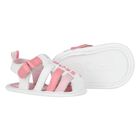 Baby Girls White & Pink Logo Sandals, 1, hi-res