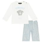 Baby Boys Ivory & Blue Barocco Trousers Set, 1, hi-res