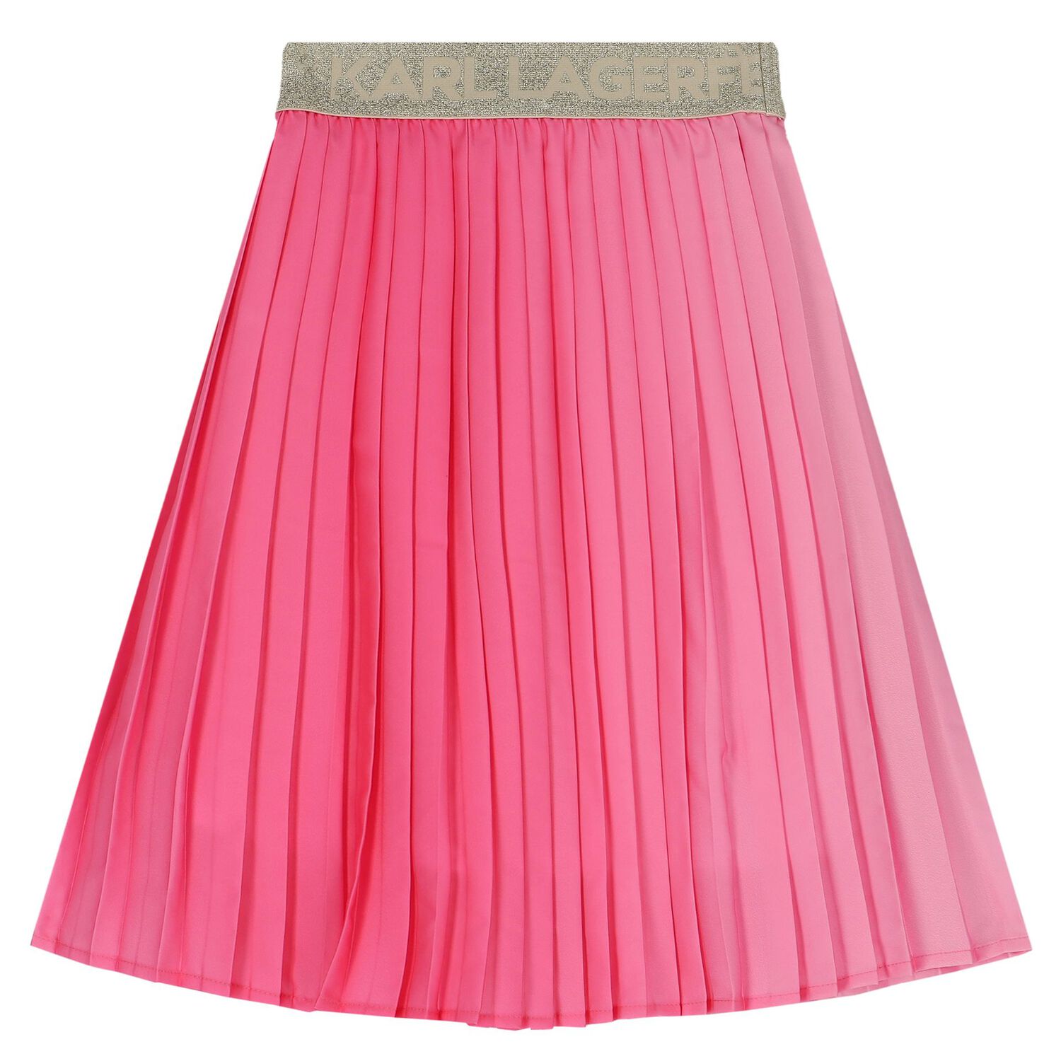 Girls Pink Logo Pleated Skirt, 1, hi-res