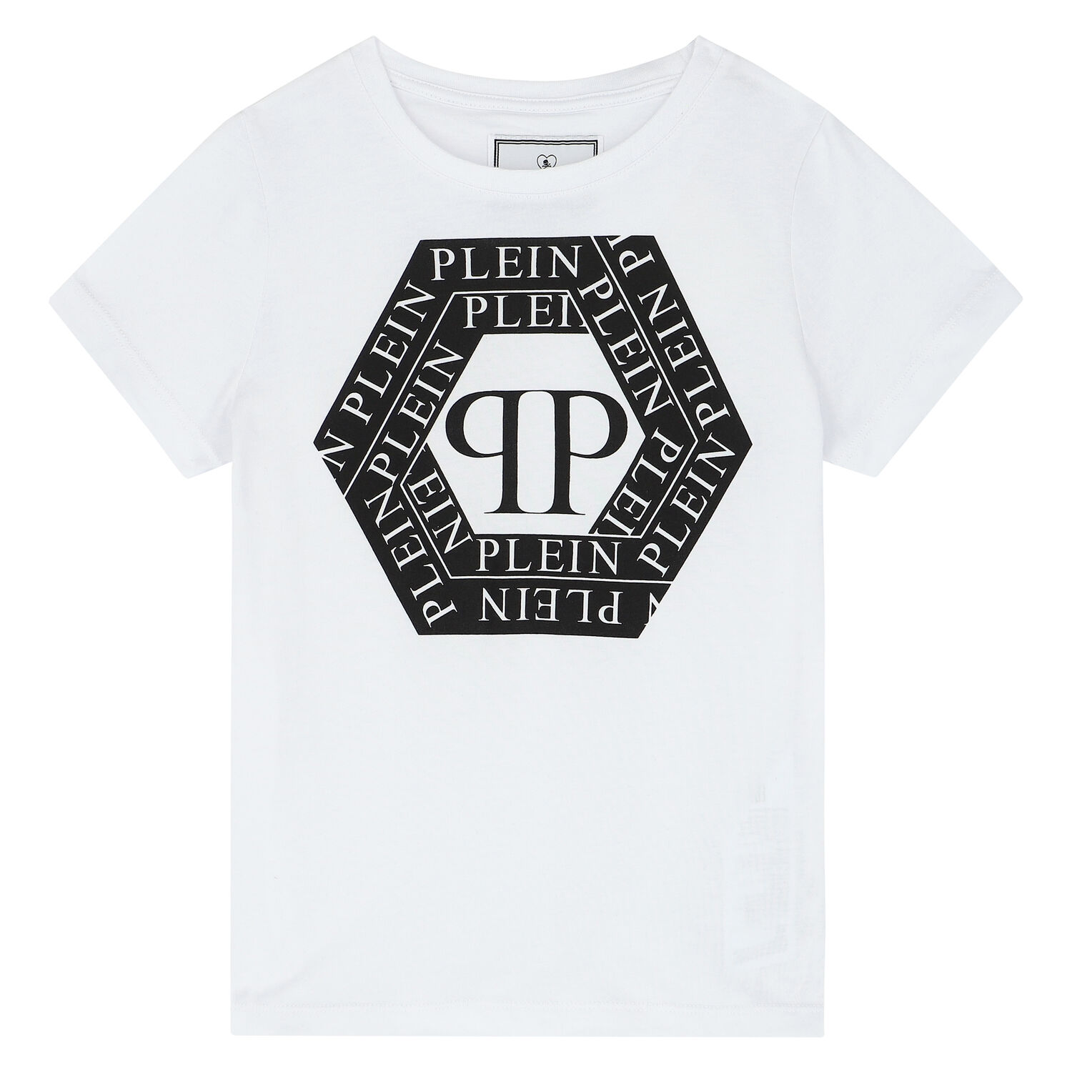 تيشيرت بالشعار باللون الأبيض والأسود, 1, hi-res