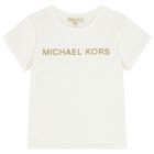 قميص باللون الأبيض بشعار للبنات, 1, hi-res