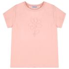 Girls Pink Flower T-Shirt, 4, hi-res
