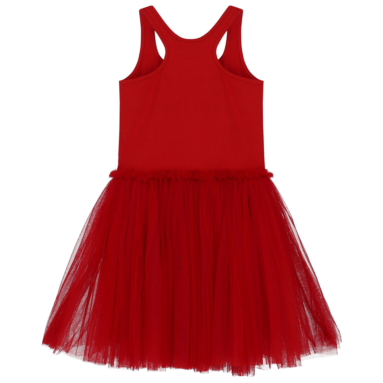 Girls Red Embellished Tulle Dress, 1, hi-res image number null