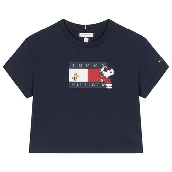 Girls Navy Blue Snoopy Logo T-Shirt