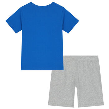 Boys Blue & Grey Shorts Set