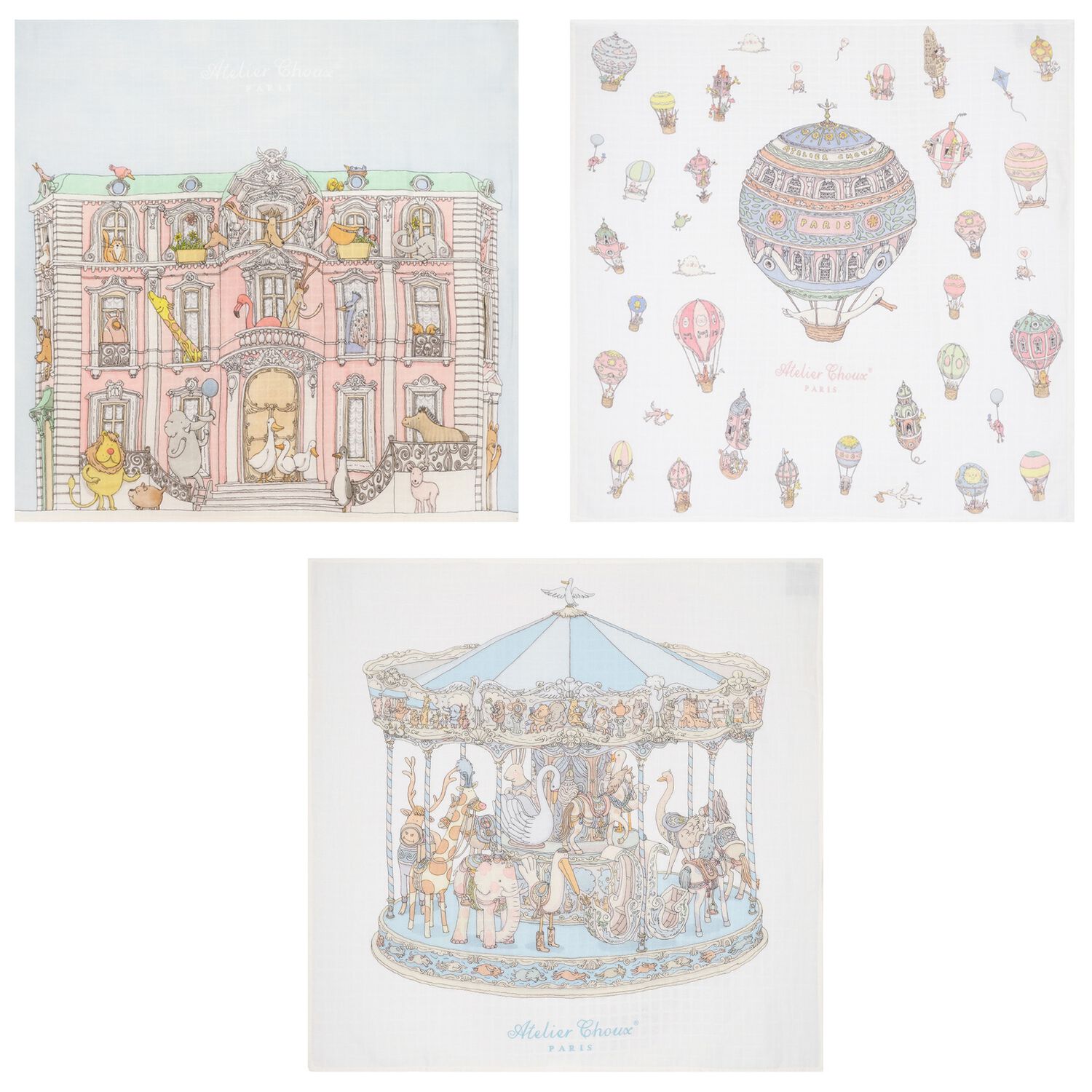 Baby Boys White & Blue Signature Carrés Gift Set, 2, hi-res