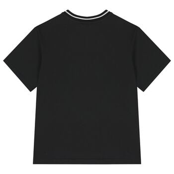 قميص أسود بشعار للأولاد