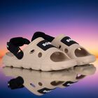 Boys Beige & Black Logo Sandals, 2, hi-res