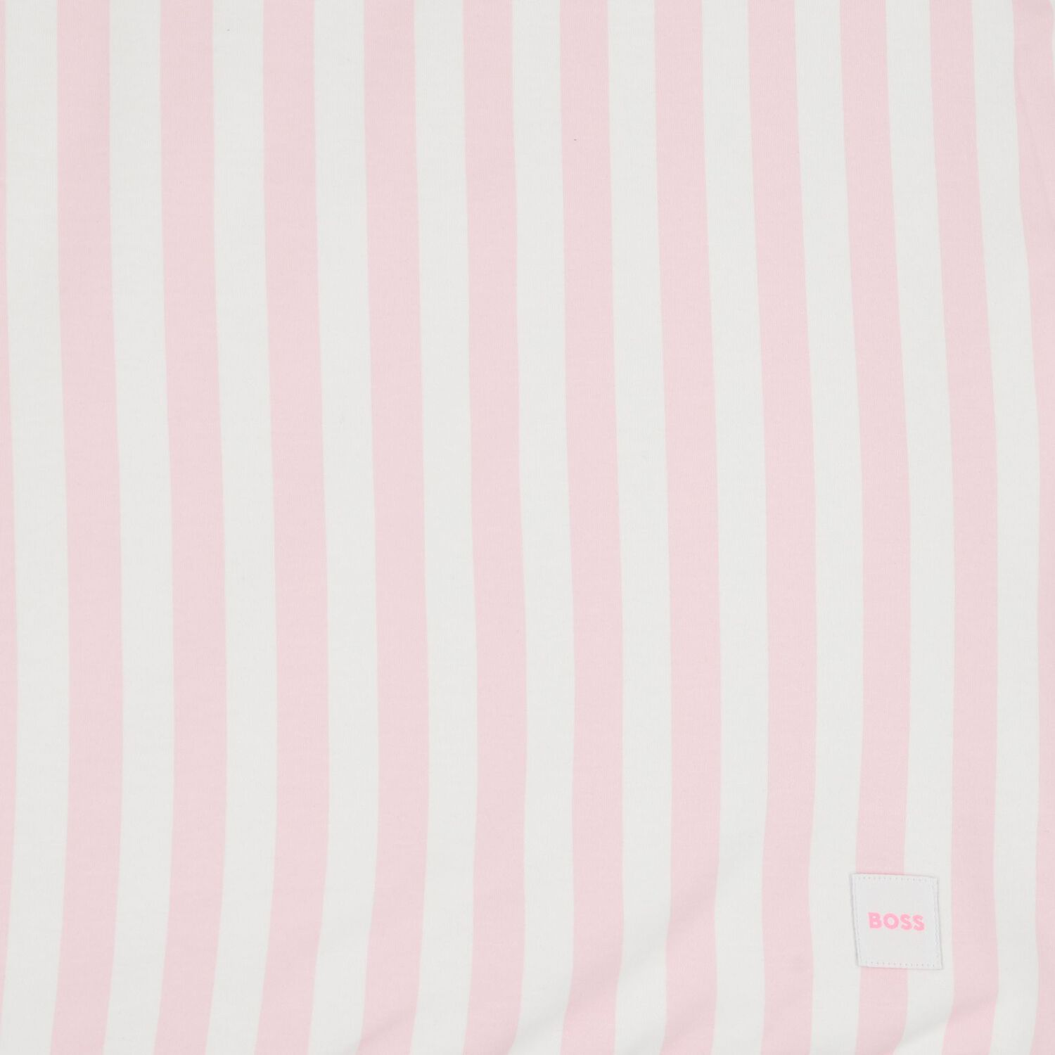 Baby Girls White & Pink Striped Logo Blanket , 2, hi-res