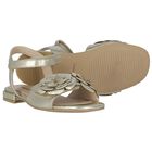 Girls Gold Floral Sandals, 1, hi-res